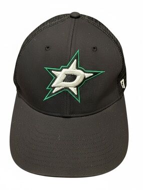 47 Brand Black Dallas Stars Mesh Back Cap with Green and White Logo